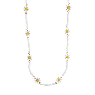 Astrid - Blumen-Gänseblümchen-Emaille-Halskette
