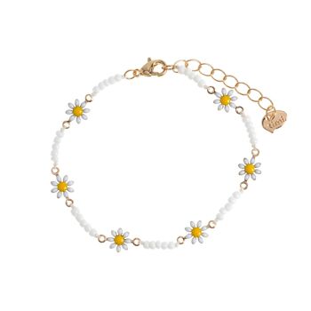 Astrid - Bracelet en émail marguerite fleur 1