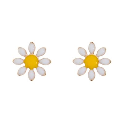 Doris - Gänseblümchen-Blumen-Emaille-Ohrstecker