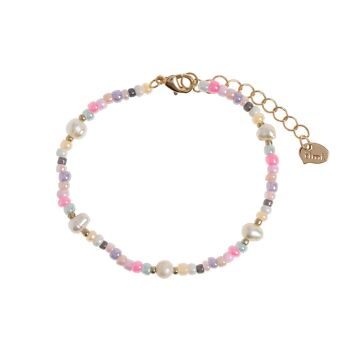 Tess - Bracelet perles et perles pastel 1