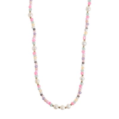 Tess - Collier de perles et perles pastel