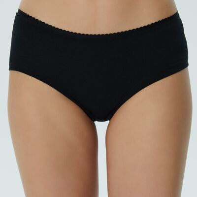 1155-01 | Ladies pants with fine lace - Black
