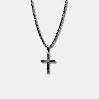 Forged Carbon Cross Necklace