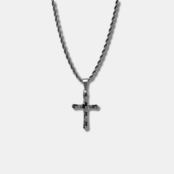 Collier croix en fibre de carbone 1