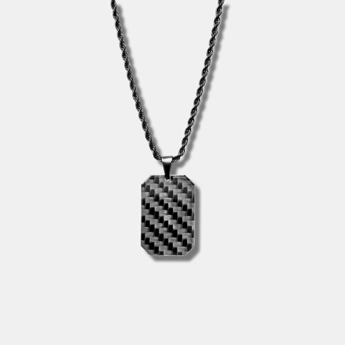 Carbon Fiber Dog Tag Halskette