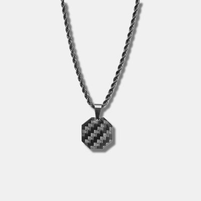 Carbon Fiber Octagon Necklace