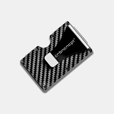 Porte-cartes en fibre de carbone avec pince à billets