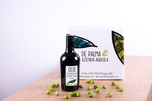 BOTTIGLIA 0,50 L  OLIO EXTRA VERGINE D'OLIVA BIOLOGICO "FUSION" (BLEND)