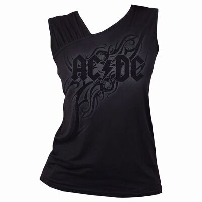AC/DC - TRIBAL - Chaleco inclinado con hombros fruncidos negro