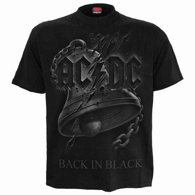 AC/DC - BACK IN BLACK TORN - T-shirt con stampa frontale nera