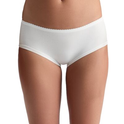1155-02 | Pantaloni da donna con pizzo pregiato - bianco naturale