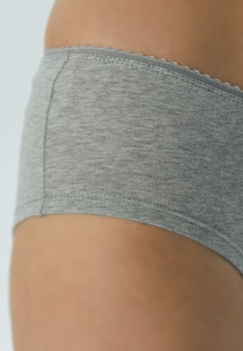 1155-03 | Pantalon femme avec dentelle fine - gris chiné 4