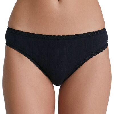 1163-021 | Braguita de jacquard con encaje - negro