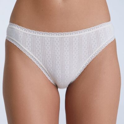 1163-059 | Jacquard briefs with lace - natural