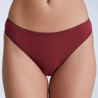 1163-079 | Jacquard briefs with lace - Tibet red