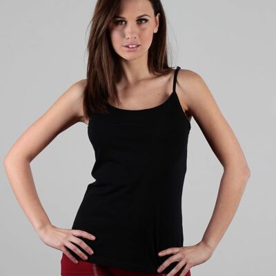 1211-02 | Top con tirantes finos para mujer - negro