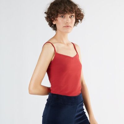 1216-024 | Ladies spaghetti strap top stretch - red