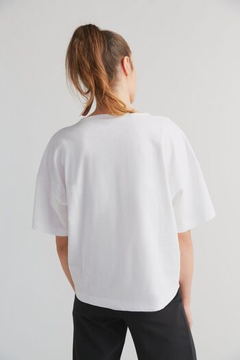1220-022 | T-shirt ample Flammé femme - blanc naturel 2