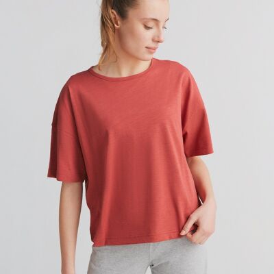 1220-052 | Camiseta holgada Flammé para mujer - Terracota