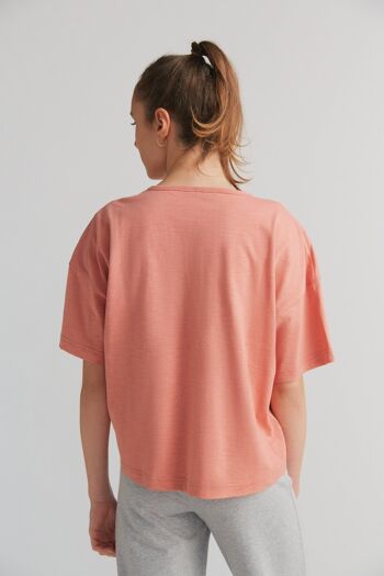 1220-053 | T-shirt ample Flammé femme - rouge saumon 3
