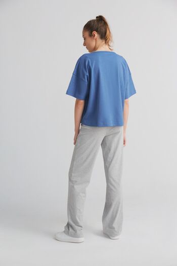1220-054 | T-shirt ample Flammé Femme - Bleu gentiane 3