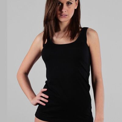 1221-01 | Camiseta de tirantes/camiseta interior para mujer - negro