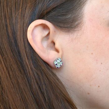 Jolies boucles d'oreilles avec démons, Verre recyclé et argent sterling 925, Petite taille 5