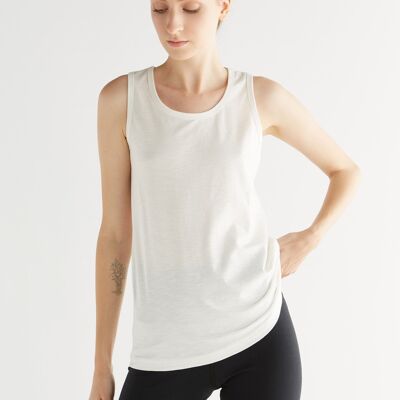 1225-022 | Haut Jersey Flammé Femme Blanc Naturel