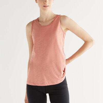 1225-053 | Top da donna in jersey fiammato - rosso salmone