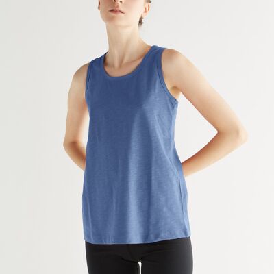 1225-054 | Camiseta de punto flame para mujer - azul genciana