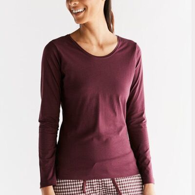 1251-02 | Women's long-sleeved shirt - aubergine