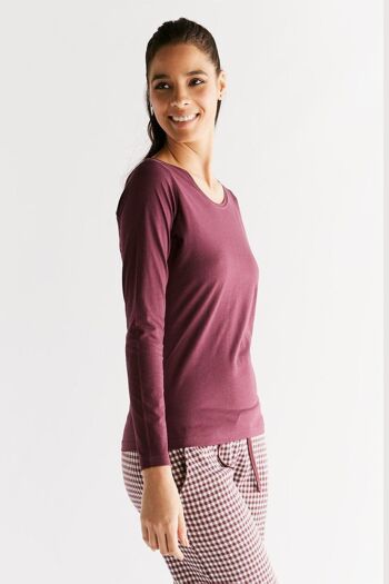 1251-02 | Chemise manches longues femme - aubergine 2