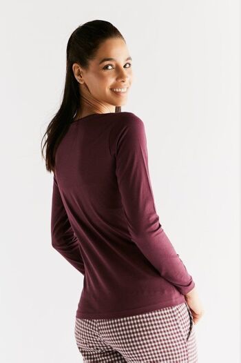 1251-02 | Chemise manches longues femme - aubergine 3