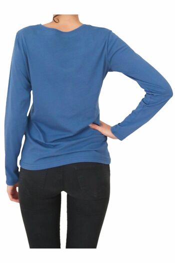 1251-05 | Chemise manches longues femme - bleu jean 2
