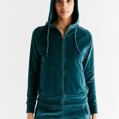 1271-063 | Women's velor hooded jacket - fir