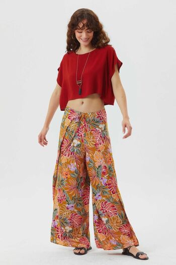 Pantalon À Nouer Été Femme Moutarde 1