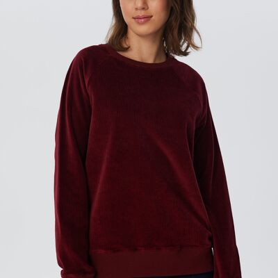 1278-030 | Women's Corduroy Sweatshirt - Bordeaux