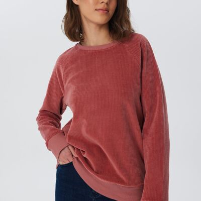 1278-072 | Women's Corduroy Sweatshirt - Dark Mauve
