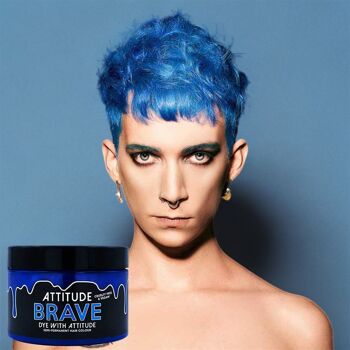 BRAVE BLUE - Teinture pour cheveux Attitude - 135ml 1