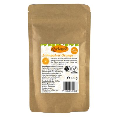 Birkengold poudre dentaire orange recharge sachet 100g