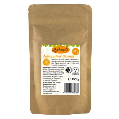 Birkengold Tooth Powder Orange Refill Bag 100g