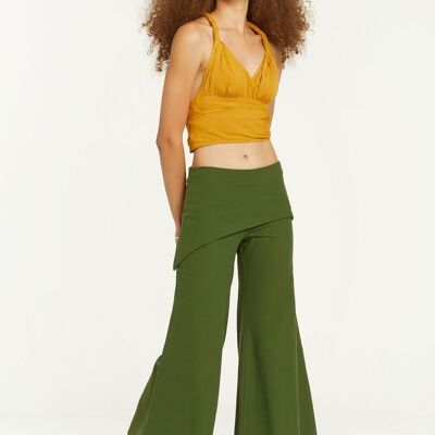 Pantalón Hippie De Algodón Mujer Verde