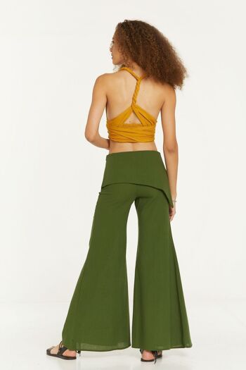 Pantalon Hippie Coton Femme Vert 4