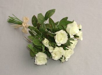Bouquet de roses x12, L=27 cm, crème