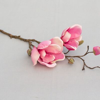 Branche de magnolia, L = 48 cm, cerise