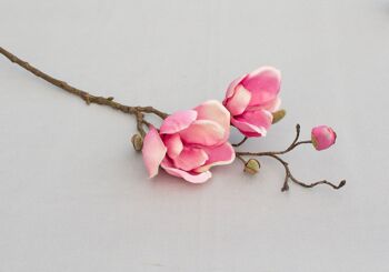 Branche de magnolia, L = 48 cm, cerise
