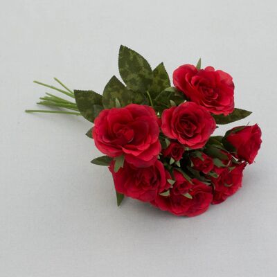 Mazzo di rose x12, L=27 cm, rosso scuro