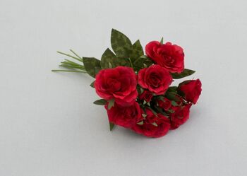 Bouquet de roses x12, L=27 cm, rouge foncé