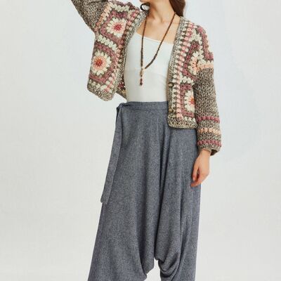 Winter Boho Harem Pants Dark Blue