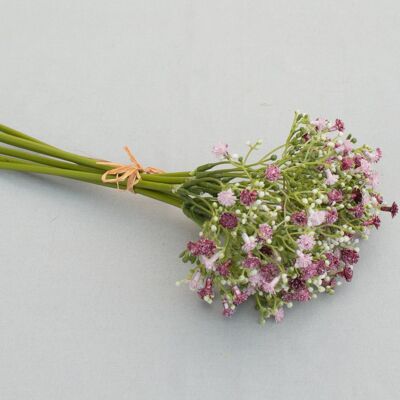 Manojo de Gypsophila x 6, látex, L = 28 cm, rosa-rosa viejo